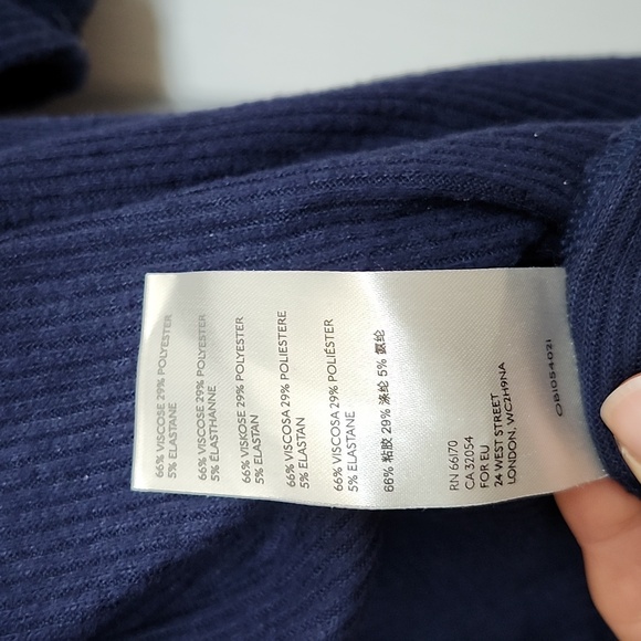 We The Free FP Navy Oversized Knit Long-Sleeve Mini Dress, Size S - Picture 9 of 9